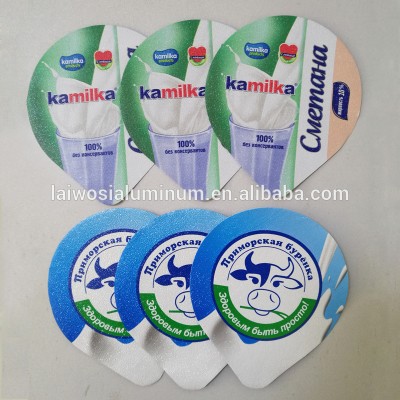 printed heat seal laminated aluminum foil lidding/sealing film for yogurt cup packaging